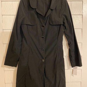 Banana Republic Classic Black Waterproof Trench Coat Woman's Size M